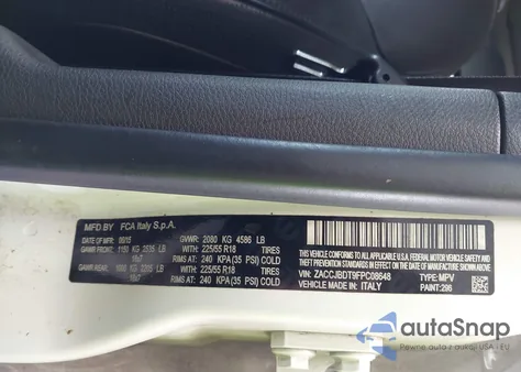 2015 Jeep Renegade Limited from USA, damaged, VIN ZACCJBDT9FPC08648